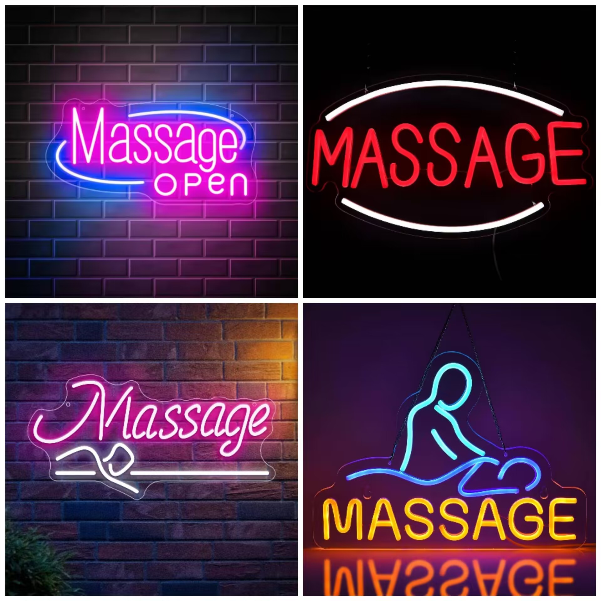 Wellness Spa And Salon - Massage-Spa LED-Neonschild Dimmbar für Salon, Klinik,
