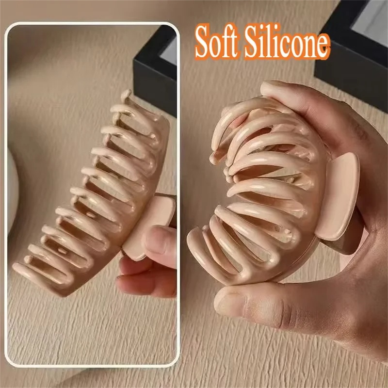 Hair Spa Wellness - Neue Silikon-Haarklammer Krabben-Haarspange Mädchen Pferdeschwanz-Haarklauen Badeclip