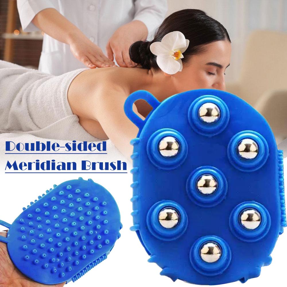 Spa And Wellness - Lymphdrainage-Handschuhe Bürstenmassagegeräte Handgehaltene Massagegeräte Doppelseitige Massagebürste