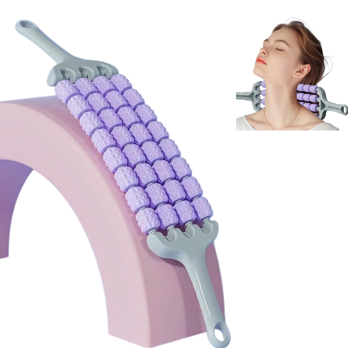 Spa And Wellness - 3/4-reihiger Rollenmassagestab, Handmassagegerät, Triggerpunkt-Massagegerät, manuelle Massagewerkzeuge