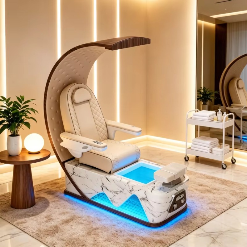 Wellness Spa With Hotel - Luxuriöser Elektrischer Pediküre-Massagestuhl Moderner Leder-Spa-Fußpflegestuhl mit