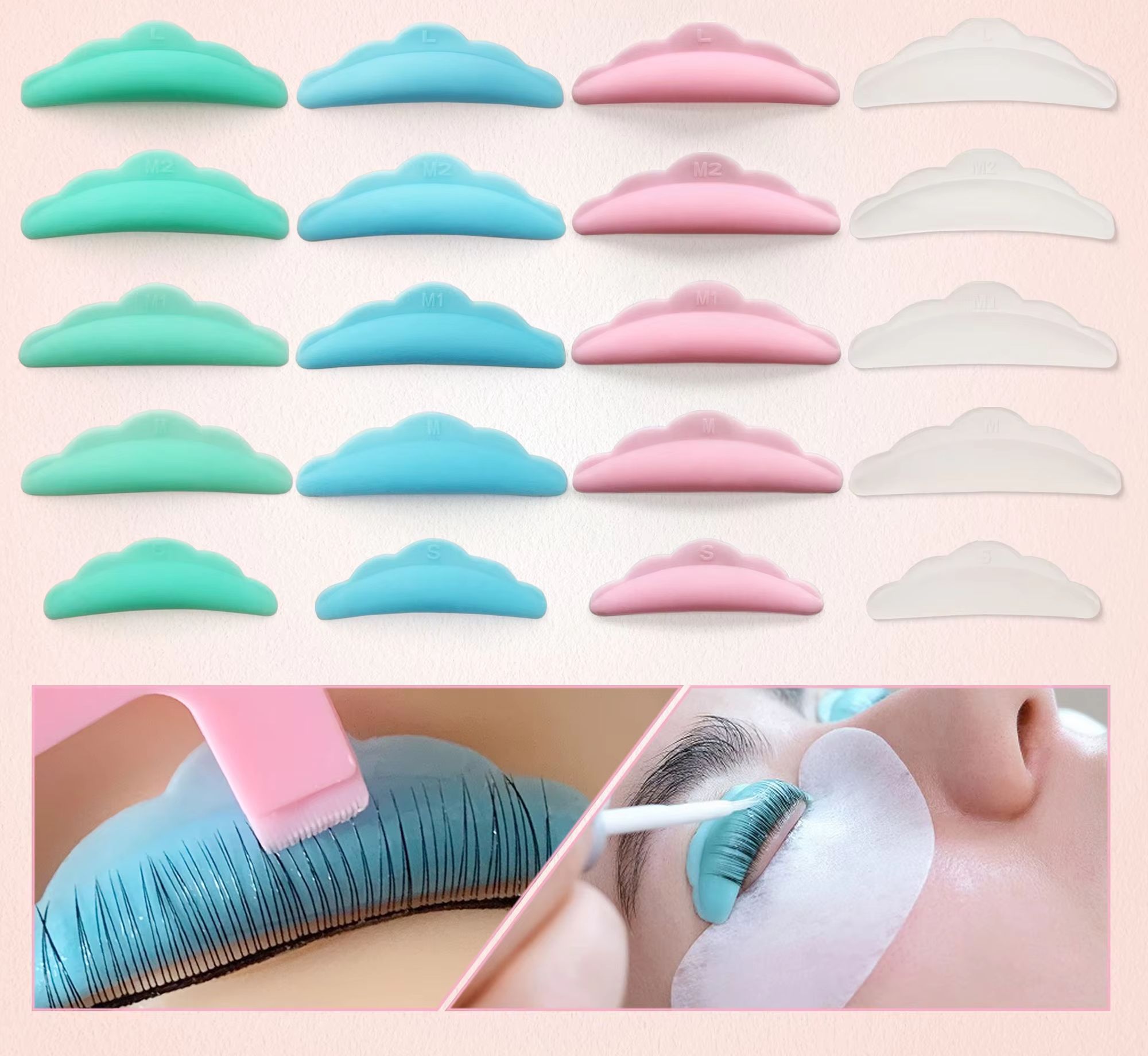 Lash Lift Kit - 50Pairs Wimpern Lifting Kit Silikon Pad